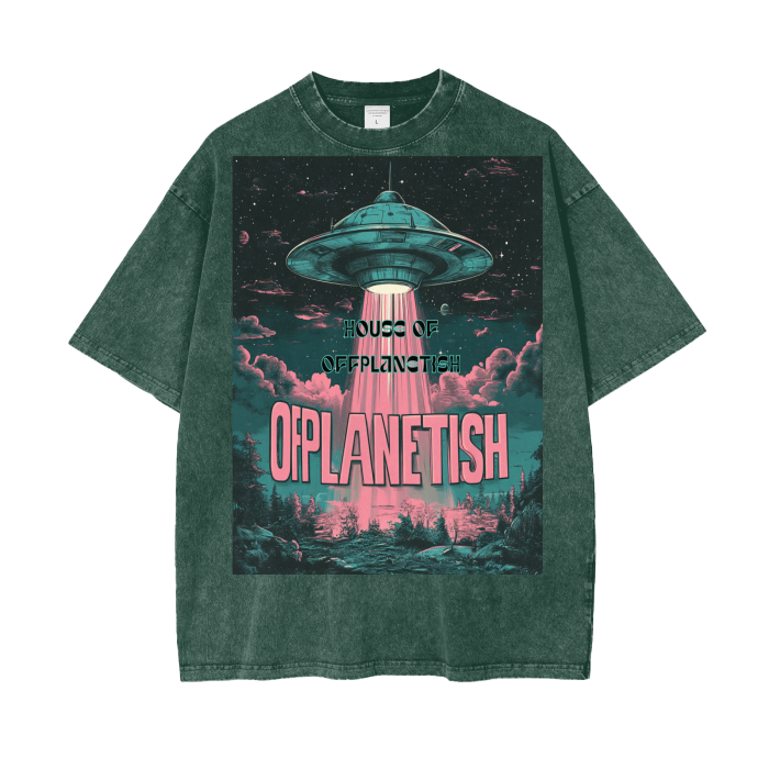 FROM "THE HOUSE OF OFFPLANETISH" Acid Wash Oversize T-Shirt - 250 GSM