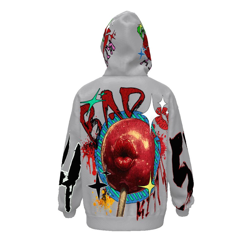 FROM "THE HOUSE OF OFFPLANETISH" BAD KITTY COLLECTION Streetwear  Drop Shoulder Oversized Hoodie