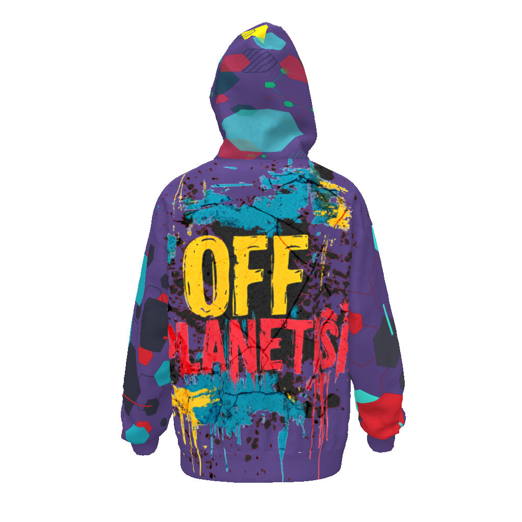 FROM "THE HOUSE OF OFFPLANETISH" THE ALIEN ART COLLECTION Streetwear All-Over Print Unisex Drop Shoulder Oversized Hoodie