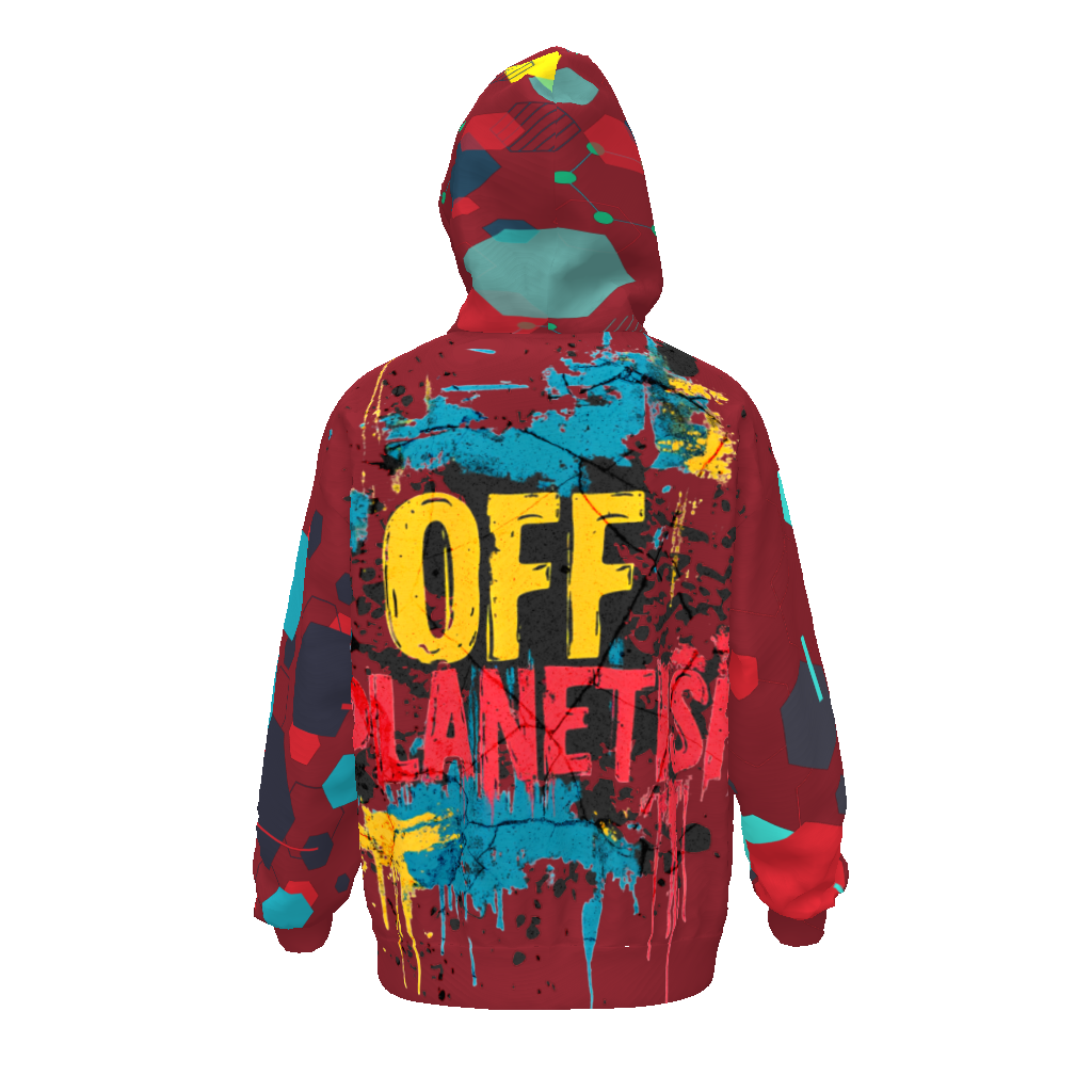 FROM "THE HOUSE OF OFFPLANETISH" THE ALIEN ART COLLECTION Streetwear All-Over Print Unisex Drop Shoulder Oversized Hoodie