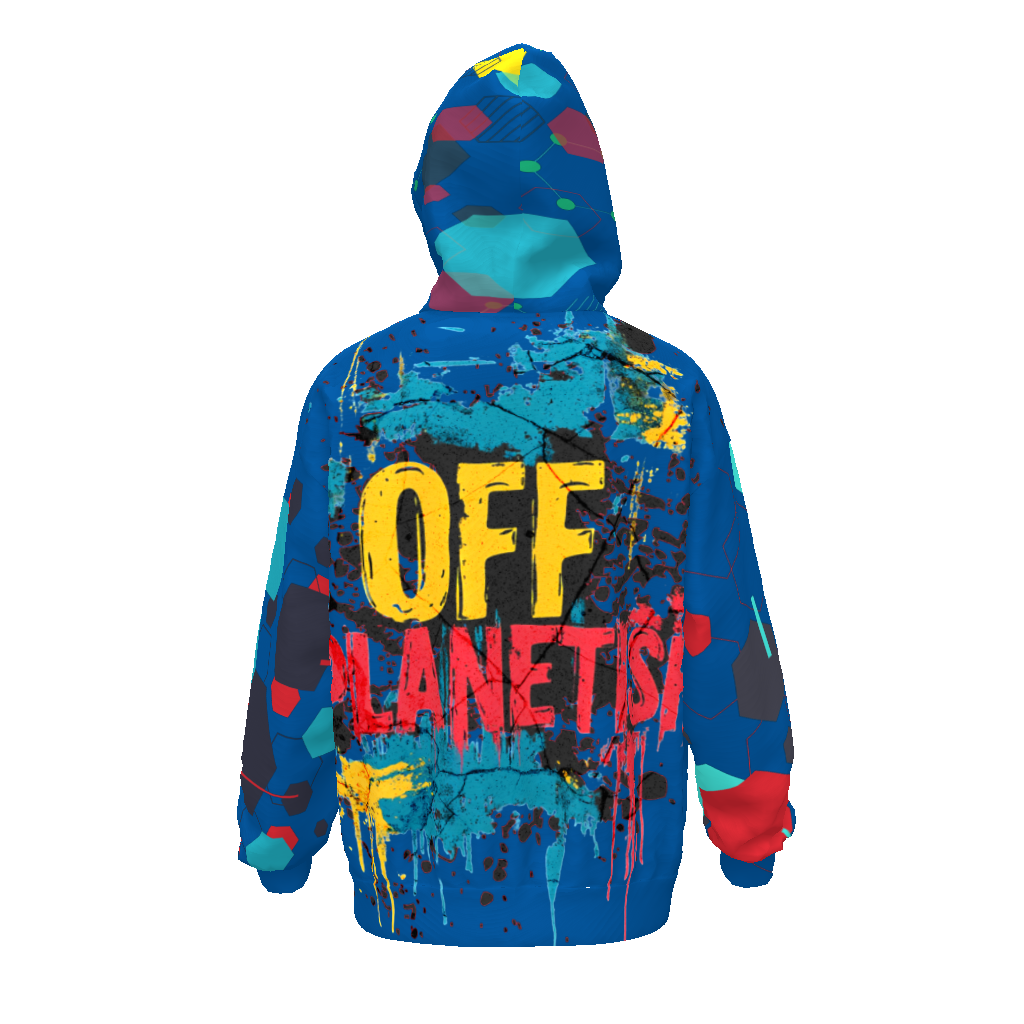 FROM "THE HOUSE OF OFFPLANETISH" THE ALIEN ART COLLECTION Streetwear All-Over Print Unisex Drop Shoulder Oversized Hoodie