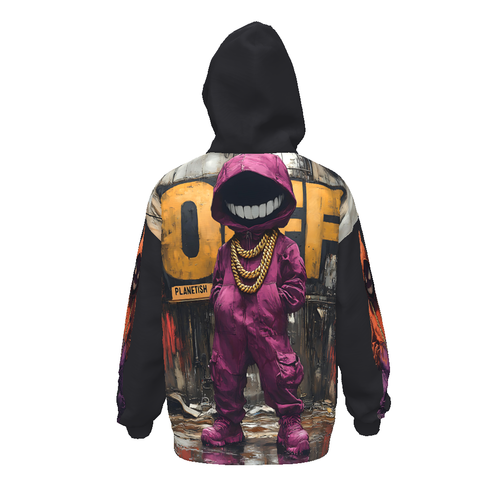 FROM “THE HOUSE OF OFFPLANETISH “ THE OFFPLANET COLLECTION Streetwear All-Over Print Unisex Drop Shoulder Oversized Hoodie