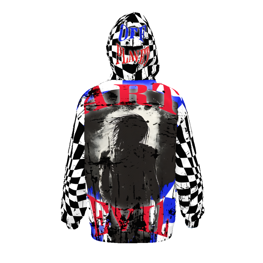 FROM “THE HOUSE OF OFFPLANETISH “ EVIL Streetwear All-Over Print Unisex Drop Shoulder Oversized Hoodie