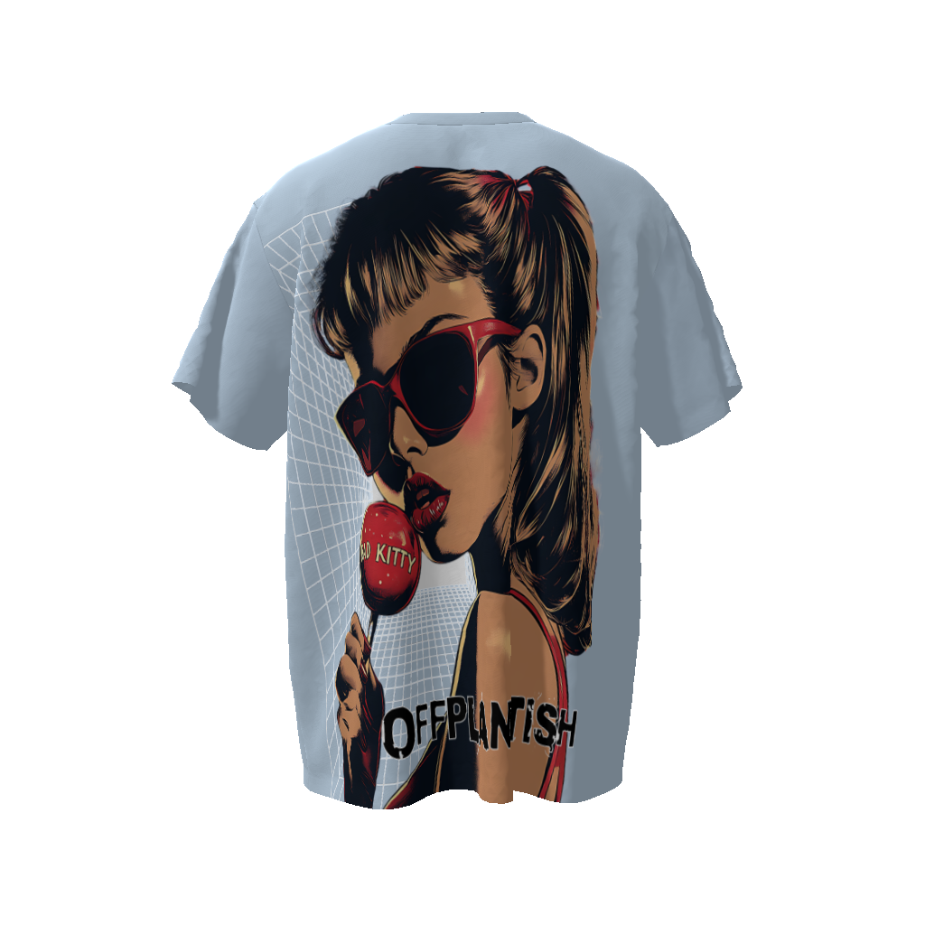 FROM "THE HOUSE OF OFFPLANETISH" BAD KITTY Streetwear  Unisex Oversized T-Shirt