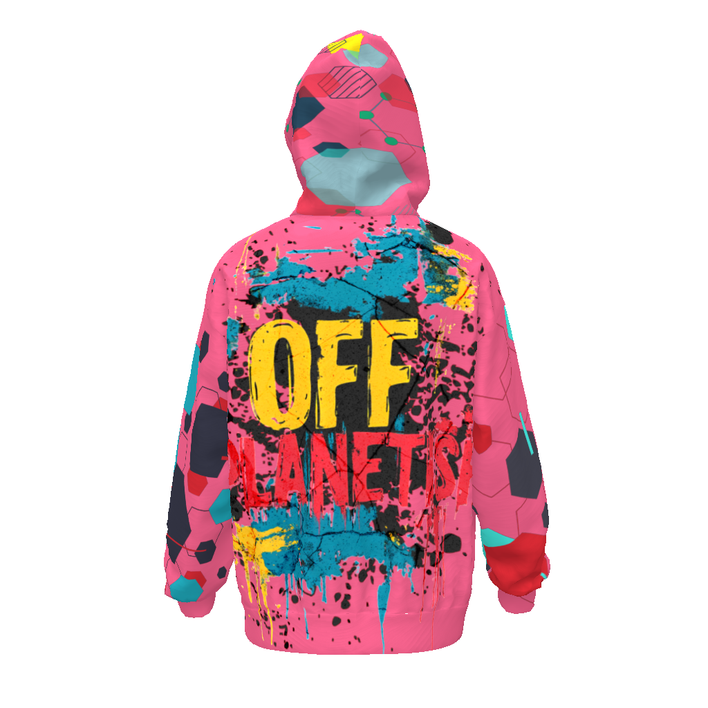 FROM "THE HOUSE OF OFFPLANETISH" THE ALIEN ART COLLECTION Streetwear All-Over Print Unisex Drop Shoulder Oversized Hoodie