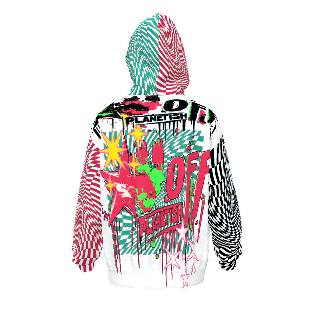 FROM "THE HOUSE OF OFFPLANETISH" OFFPLANETISH COLLECTION Streetwear All-Over Print Unisex Drop Shoulder Oversized Hoodie