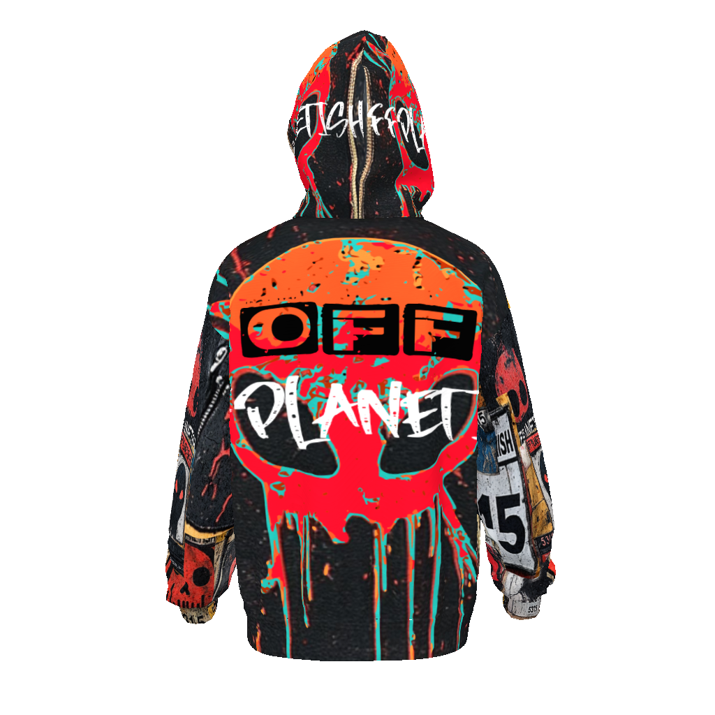 Streetwear Drop Shoulder Oversized Hoodie FROM THE HOUSE OF OFFPLANETISH’THE INVASION ‘ COLLECTION’HERE WE COME “FEAR OF OFFPLANETISH “