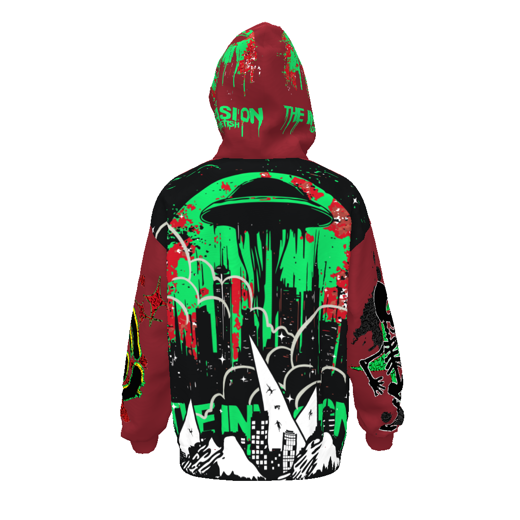 FROM “THE HOUSE OF OFFPLANETISH “ THE INVASION Streetwear All-Over Print Unisex Drop Shoulder Oversized Hoodie