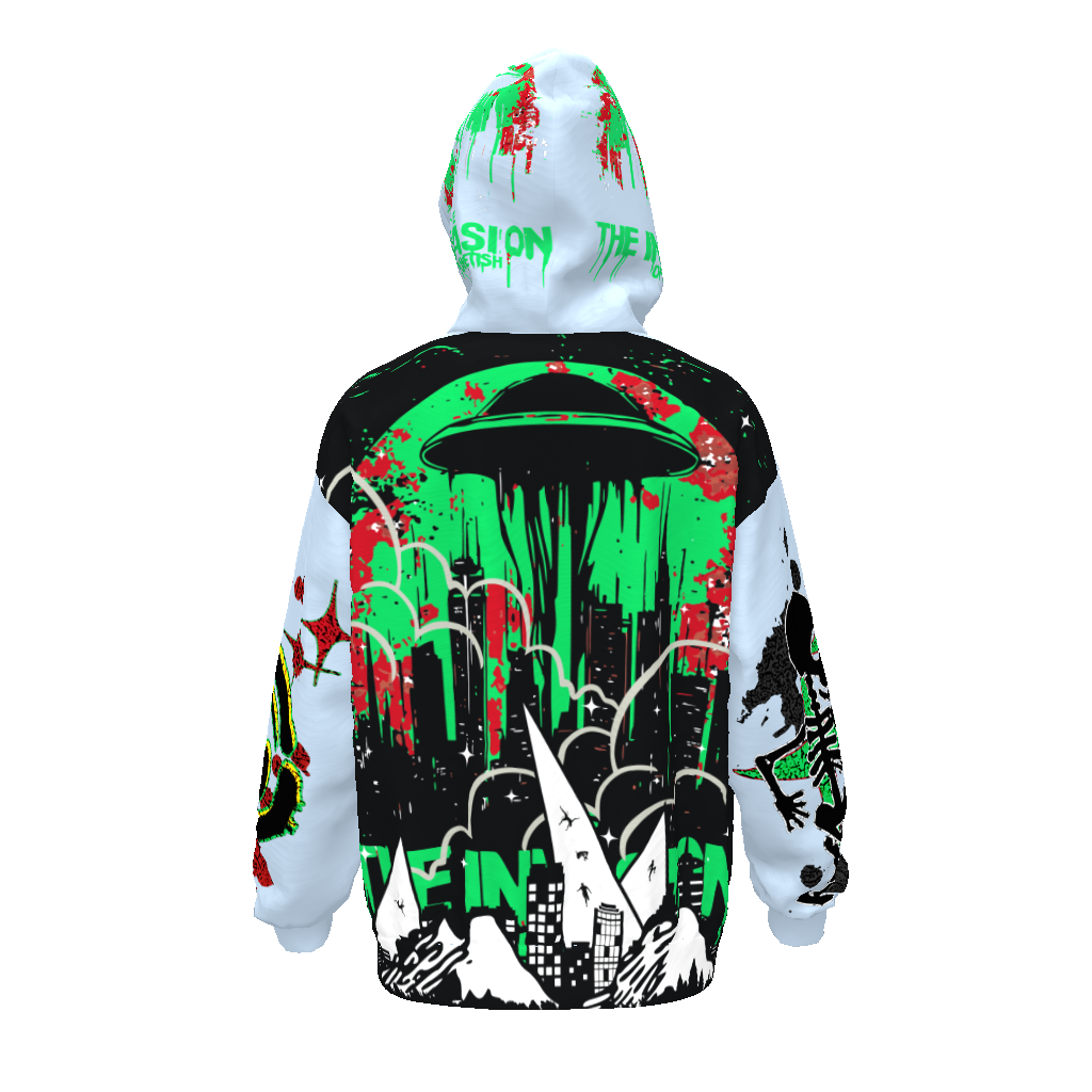 FROM “THE HOUSE OF OFFPLANETISH “ THE INVASION Streetwear All-Over Print Unisex Drop Shoulder Oversized Hoodie