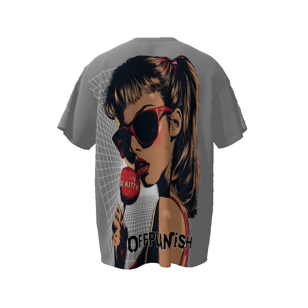 FROM "THE HOUSE OF OFFPLANETISH" BAD KITTY Streetwear  Unisex Oversized T-Shirt