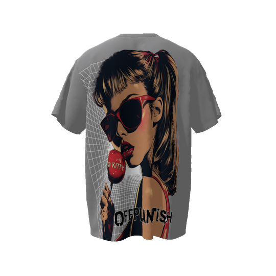 FROM "THE HOUSE OF OFFPLANETISH" BAD KITTY Streetwear  Unisex Oversized T-Shirt