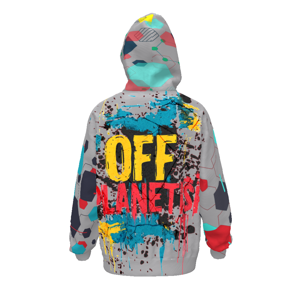 FROM "THE HOUSE OF OFFPLANETISH" THE ALIEN ART COLLECTION Streetwear All-Over Print Unisex Drop Shoulder Oversized Hoodie