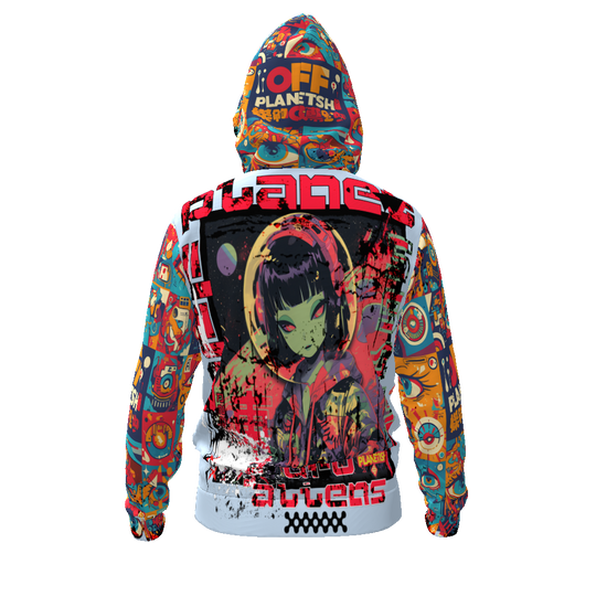 FROM "THE HOUSE OF OFFPLANETISH" THE ALIEN ART COLLECTION All-Over Print Men's Zip Hoodie