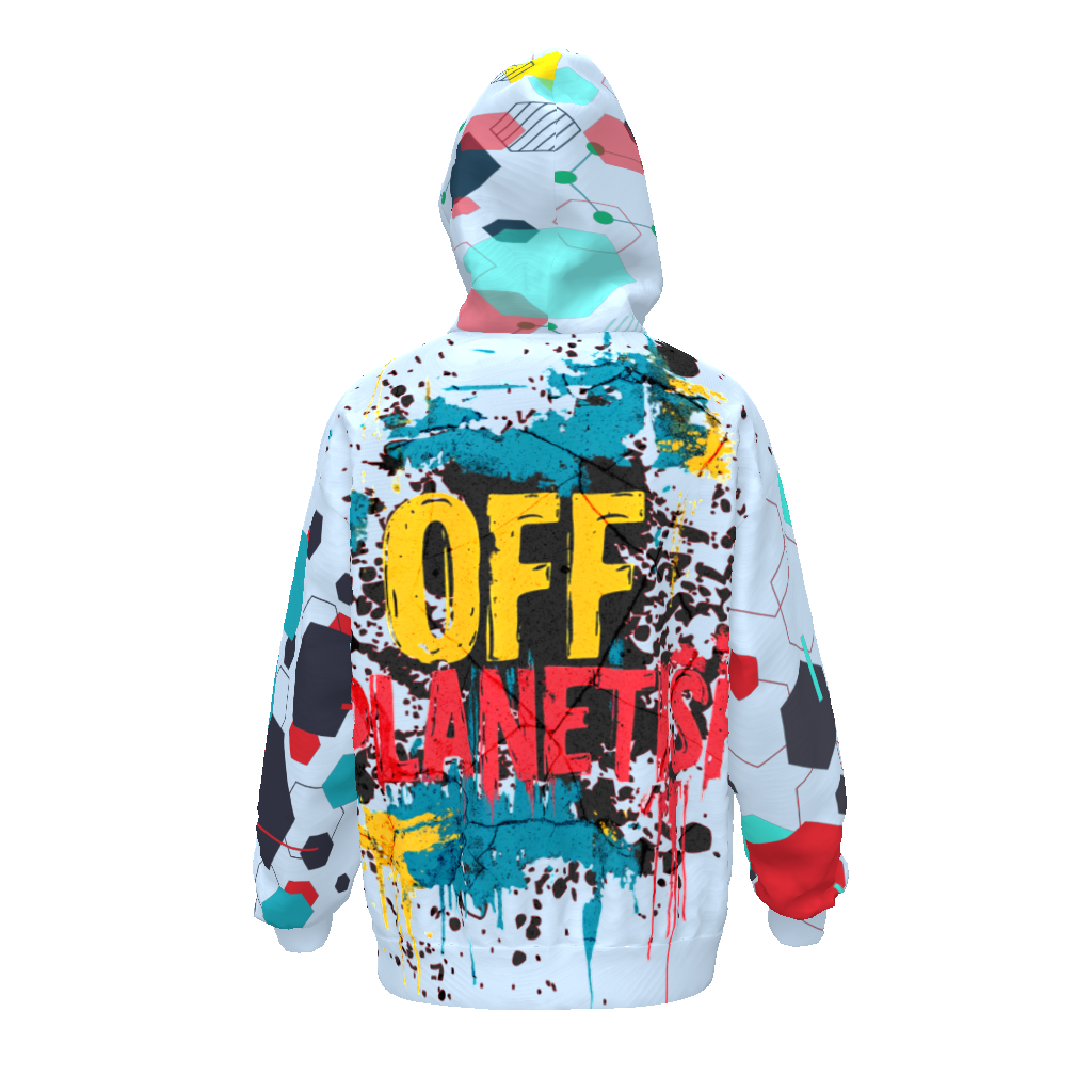 FROM "THE HOUSE OF OFFPLANETISH" THE ALIEN ART COLLECTION Streetwear All-Over Print Unisex Drop Shoulder Oversized Hoodie