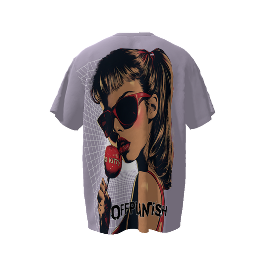 FROM "THE HOUSE OF OFFPLANETISH" BAD KITTY Streetwear  Unisex Oversized T-Shirt