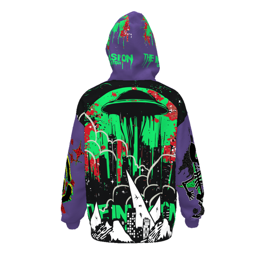 FROM “THE HOUSE OF OFFPLANETISH “ THE INVASION Streetwear All-Over Print Unisex Drop Shoulder Oversized Hoodie