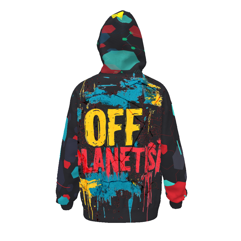 FROM "THE HOUSE OF OFFPLANETISH" THE ALIEN ART COLLECTION Streetwear All-Over Print Unisex Drop Shoulder Oversized Hoodie