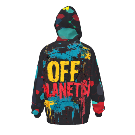 FROM "THE HOUSE OF OFFPLANETISH" THE ALIEN ART COLLECTION Streetwear All-Over Print Unisex Drop Shoulder Oversized Hoodie