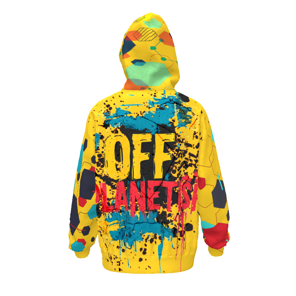 FROM "THE HOUSE OF OFFPLANETISH" THE ALIEN ART COLLECTION Streetwear All-Over Print Unisex Drop Shoulder Oversized Hoodie