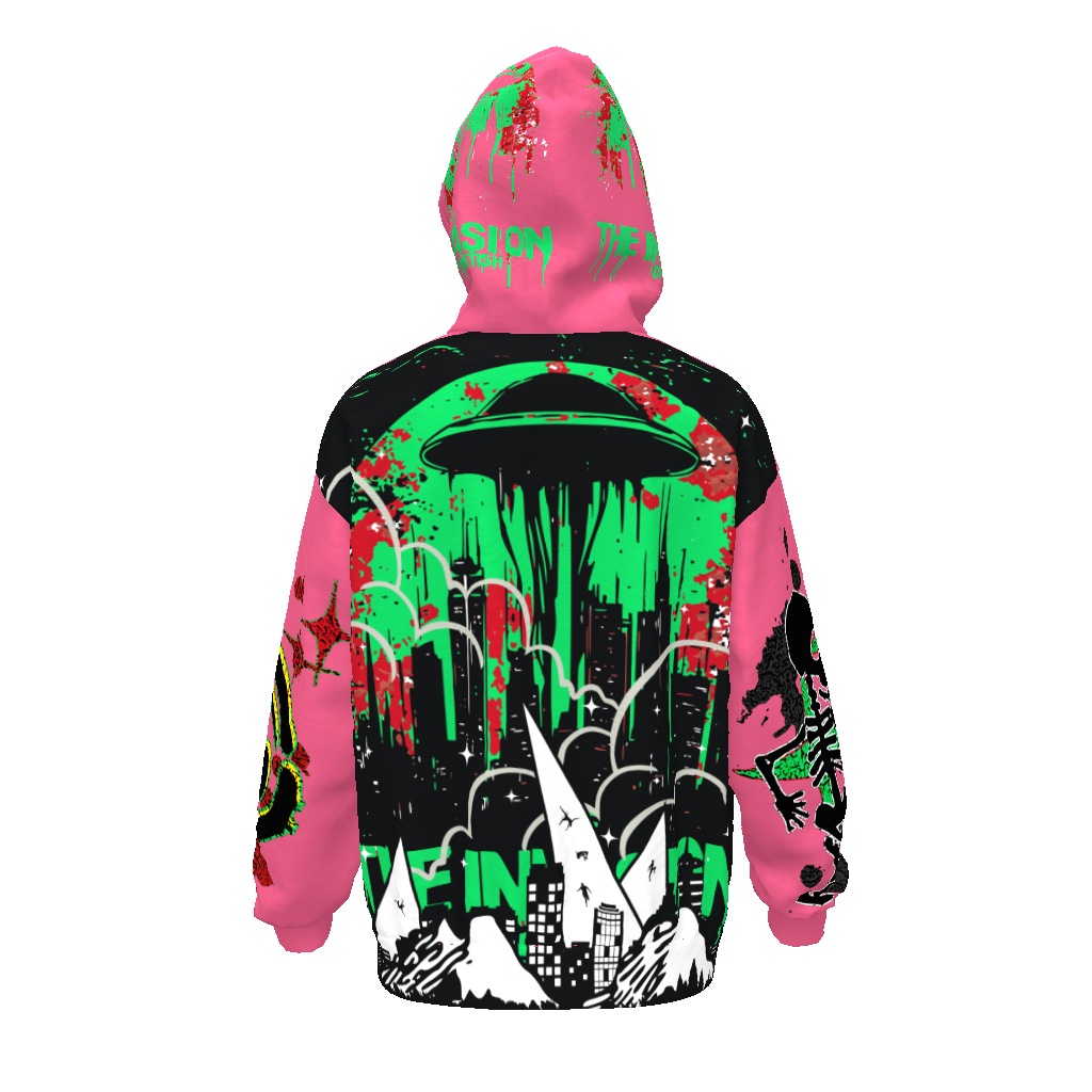 FROM “THE HOUSE OF OFFPLANETISH “ THE INVASION Streetwear All-Over Print Unisex Drop Shoulder Oversized Hoodie