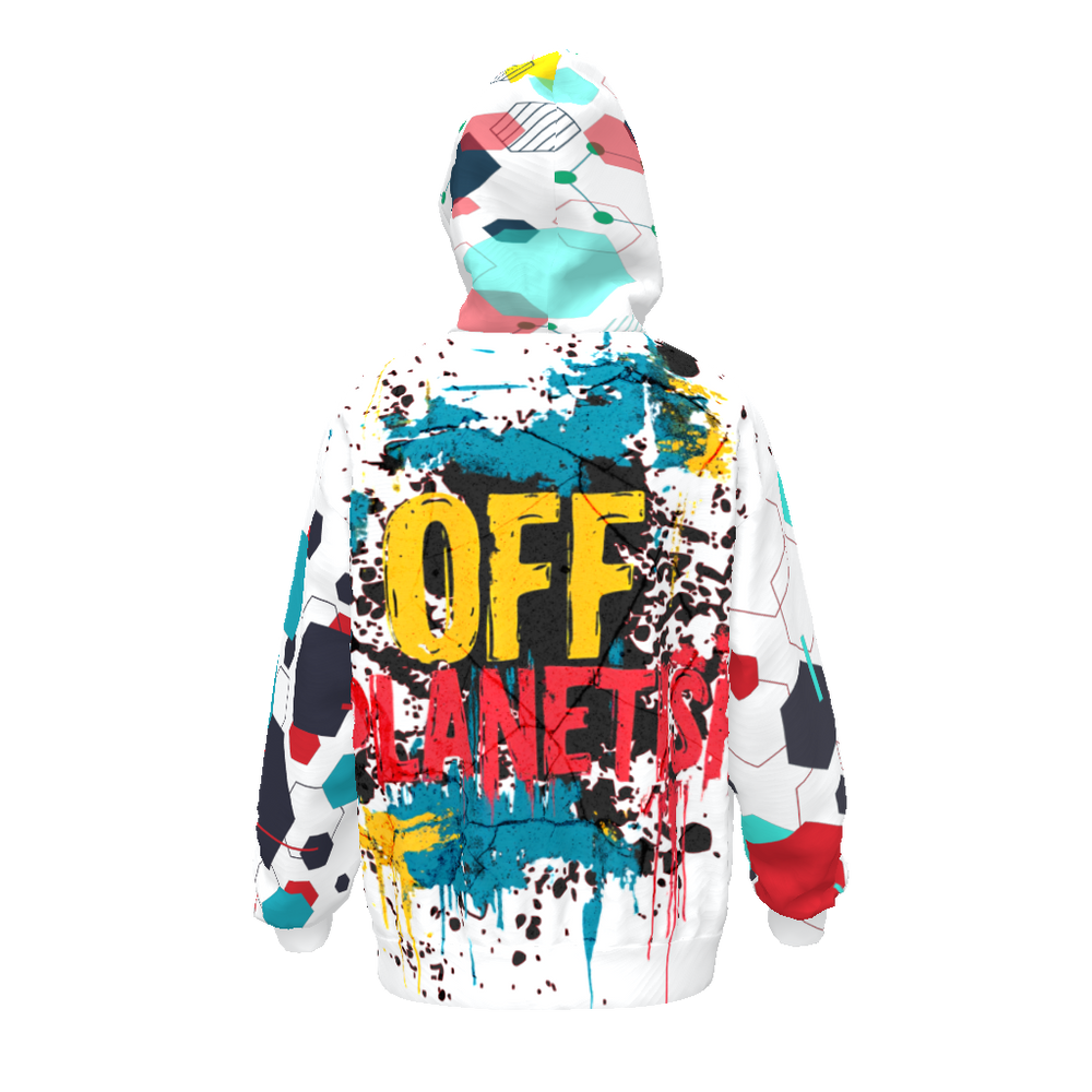 FROM "THE HOUSE OF OFFPLANETISH" THE ALIEN ART COLLECTION Streetwear All-Over Print Unisex Drop Shoulder Oversized Hoodie