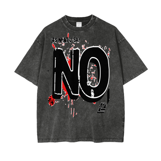 YES/NO Acid Wash Oversize T-Shirt - 250 GSM