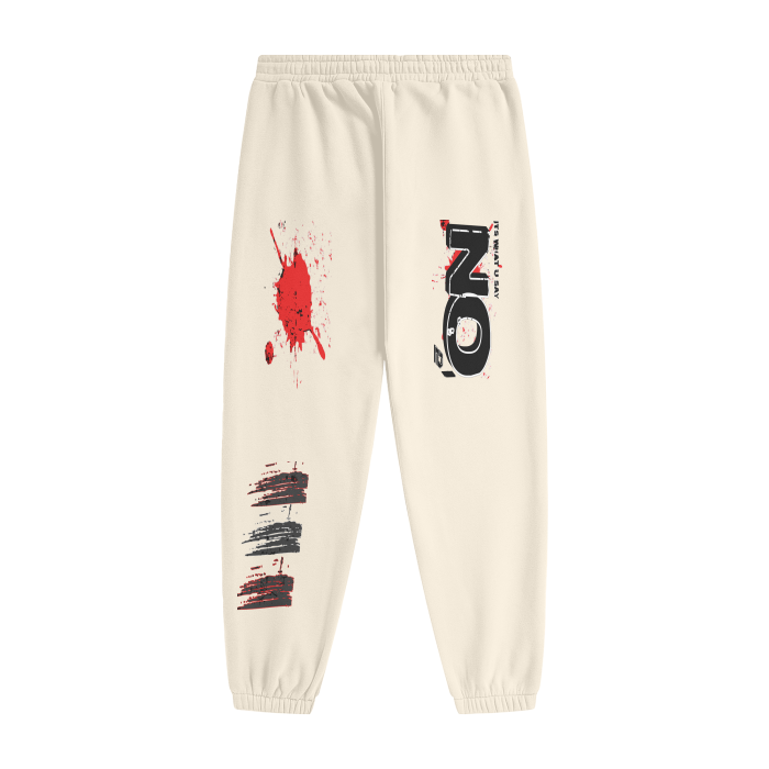 YES/NO. Streetwear Unisex Fleece Joggers