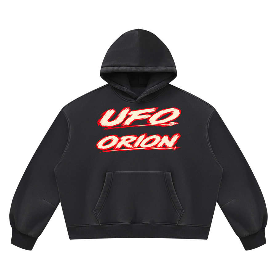 UFO × ORION — Gemini Quest Vintage-Wash Boxy Fleece Hoodie