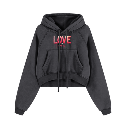 Love is E.V.O.L. Cropped Hoodie