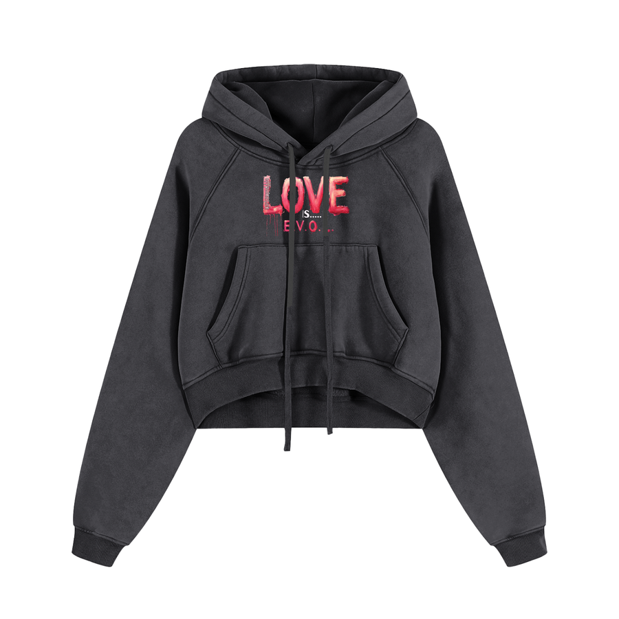 Love is E.V.O.L. Cropped Hoodie