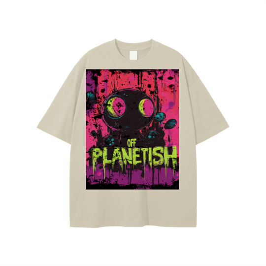 FROM “THE HOUSE OF OFFPLANETISH” OFFPLANET ALIENS Streetwear Unisex Solid Color Loose Fit FOG T-Shirt