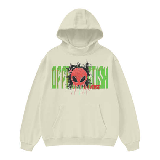 FROM "THE HOUSE OF OFFPLANETISH" OFFPLANETISH THE INVASION High Neck Insulated FOG Solid Color Fleece Hoodie - 385 GSM