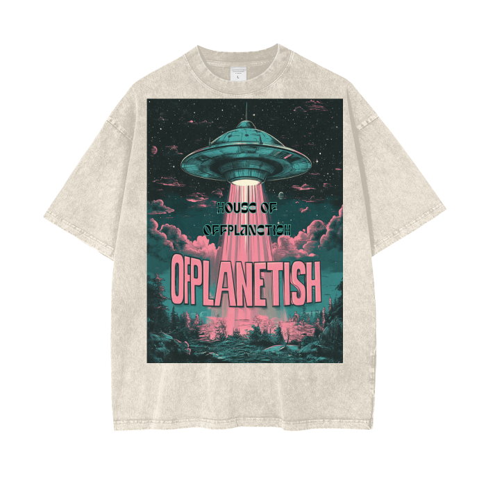 FROM "THE HOUSE OF OFFPLANETISH" Acid Wash Oversize T-Shirt - 250 GSM