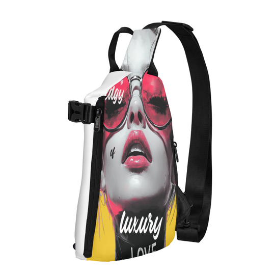 FROM "THE HOUSE OF OFFPLANETISH THE E.V.O.L. Collection Streetwear All-Over Print Crossbody Backpack