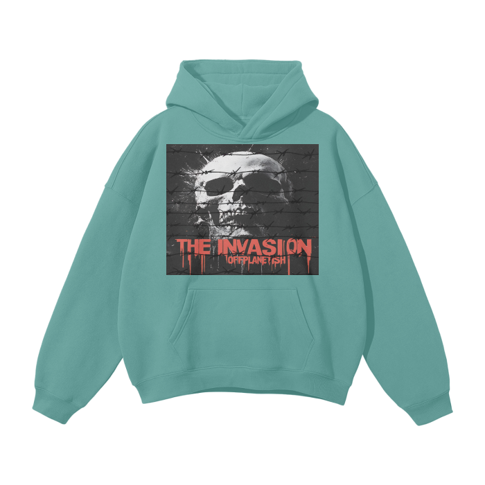 FROM "THE HOUSE OF OFFPLANETISH" THE INVASION COLLECTION Streetwear Unisex Oversized Solid Color Fleece Hoodie