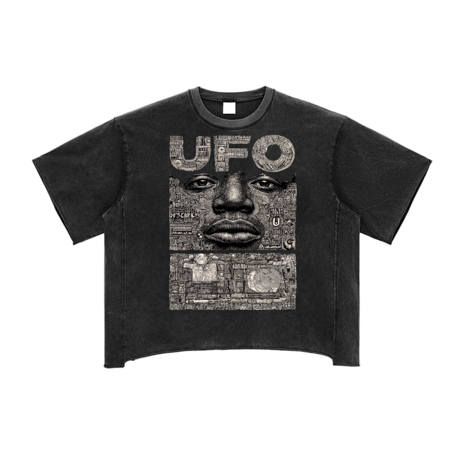 SOUL UFO 5416 Raw Edge Snow Washed Boxy T-Shirt