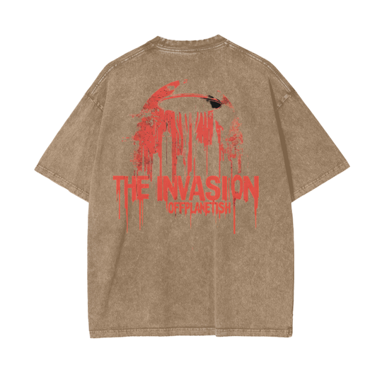 FROM”THE HOUSE OF OFFPLANETISH” THE INVASION 
Acid Wash Oversize T-Shirt - 250 GSM