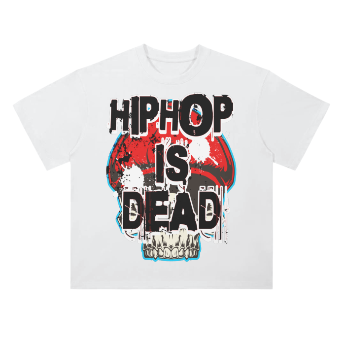 “HIPHOP IS DEAD” Drop Shoulder T-Shirt - 300 GSM