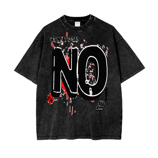 YES/NO Acid Wash Oversize T-Shirt - 250 GSM