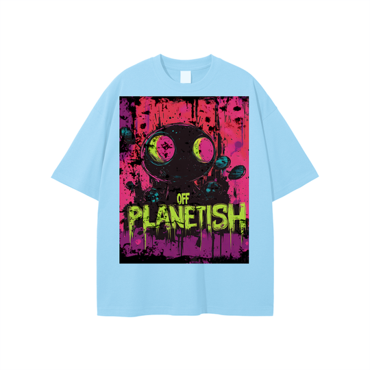 FROM “THE HOUSE OF OFFPLANETISH” OFFPLANET ALIENS Streetwear Unisex Solid Color Loose Fit FOG T-Shirt