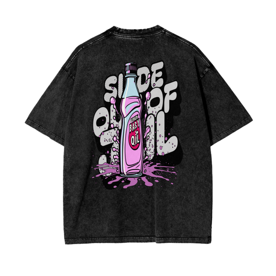 FROM THE HOUSE OF “OFFPLANETISH” FREE DIDDY Acid Wash Oversize T-Shirt - 250 GSM