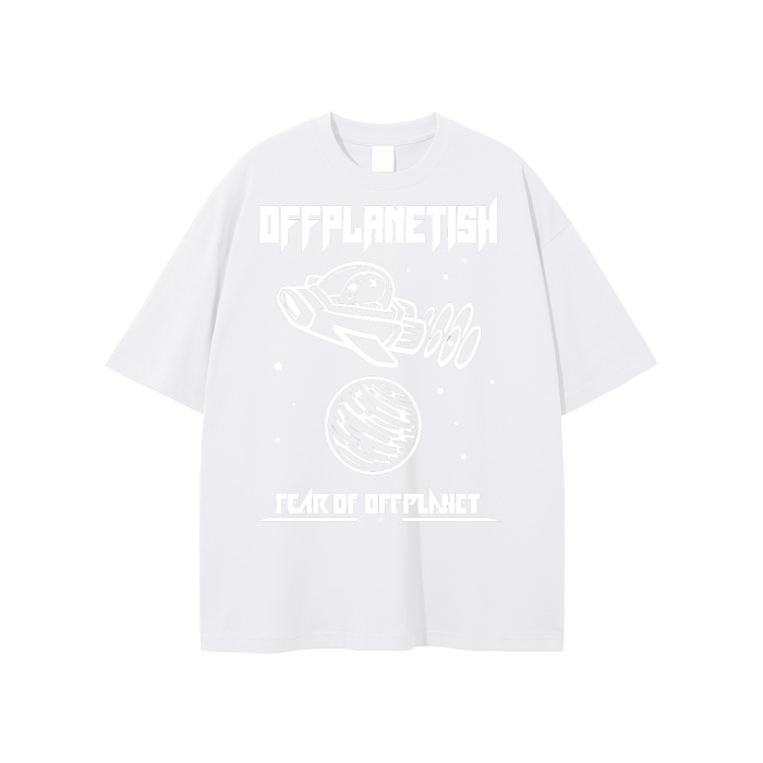 FROM “THE HOUSE PF OFFPLANETISH” FEAR OF OFFPLANET COLLECTION Streetwear Unisex Solid Color Loose Fit FOG T-Shirt