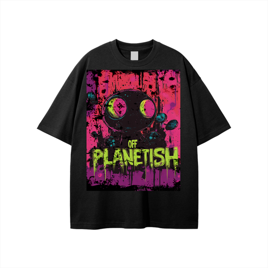 FROM “THE HOUSE OF OFFPLANETISH” OFFPLANET ALIENS Streetwear Unisex Solid Color Loose Fit FOG T-Shirt