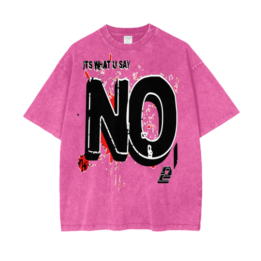 YES/NO Acid Wash Oversize T-Shirt - 250 GSM