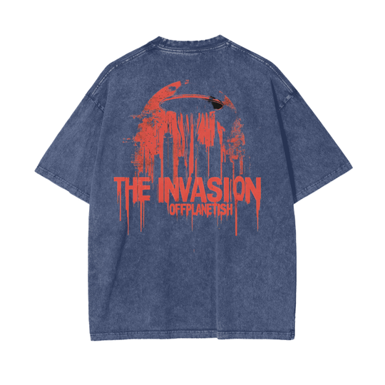 FROM”THE HOUSE OF OFFPLANETISH” THE INVASION 
Acid Wash Oversize T-Shirt - 250 GSM