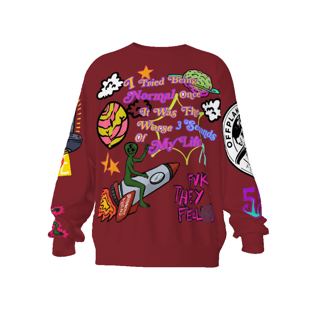 FROM "THE HOUSE OF OFFPLANETISH" FEAR OF OFFPLANET collection Streetwear All-Over Print Unisex Oversized Sweatshirt