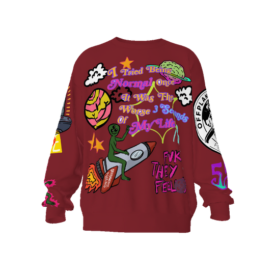 FROM "THE HOUSE OF OFFPLANETISH" FEAR OF OFFPLANET collection Streetwear All-Over Print Unisex Oversized Sweatshirt