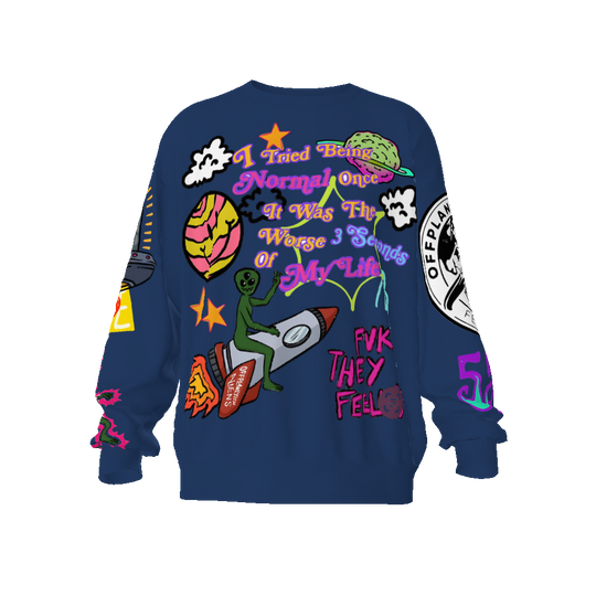 FROM "THE HOUSE OF OFFPLANETISH" FEAR OF OFFPLANET collection Streetwear All-Over Print Unisex Oversized Sweatshirt