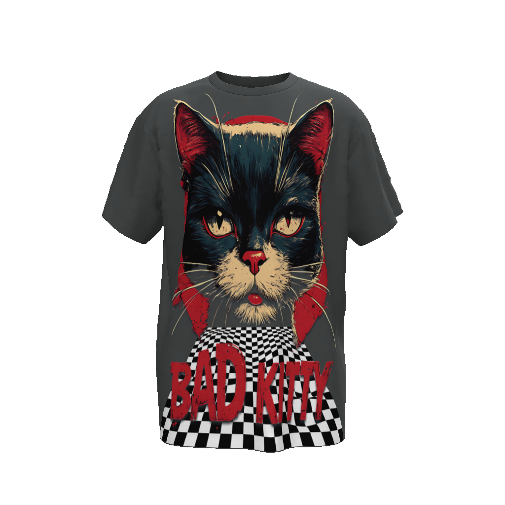 FROM "THE HOUSE OF OFFPLANETISH" BAD KITTY Streetwear  Unisex Oversized T-Shirt