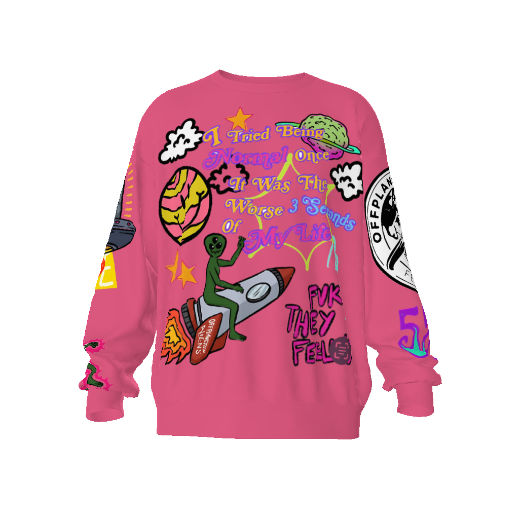 FROM "THE HOUSE OF OFFPLANETISH" FEAR OF OFFPLANET collection Streetwear All-Over Print Unisex Oversized Sweatshirt